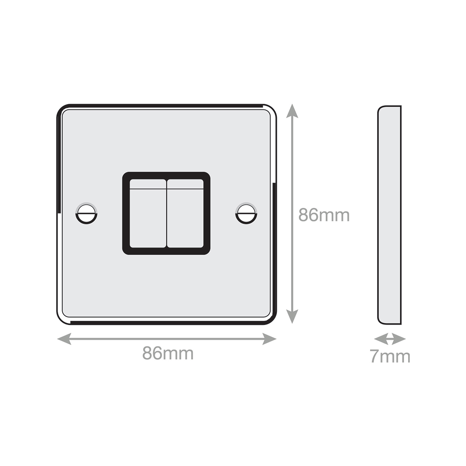 10 Amp Plate Switch - 2 Gang 2 Way - X-Rated - Range Selectric 7M-PRO