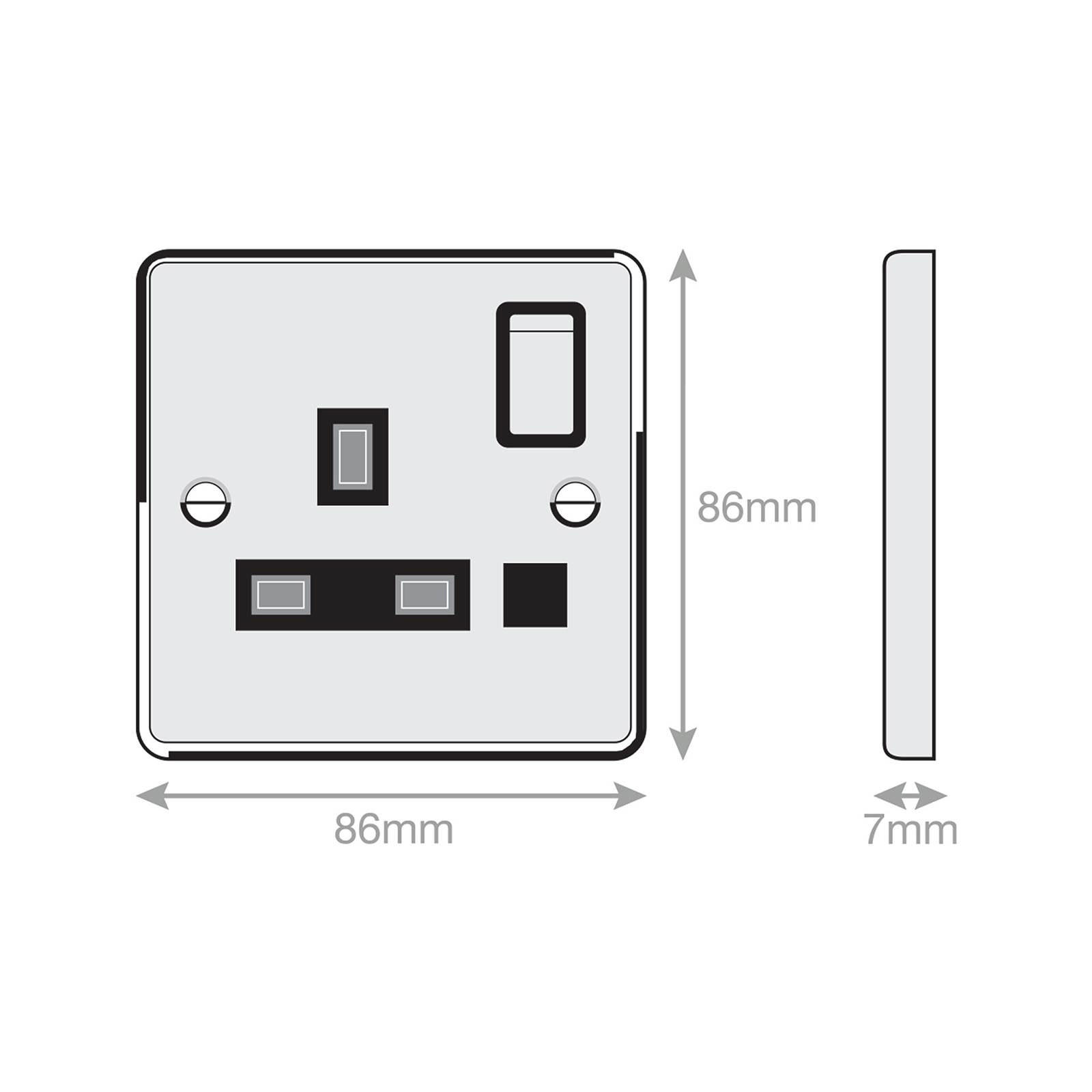 13 Amp Socket Outlet with Neon DP - Switched - Range Selectric 7M-PRO