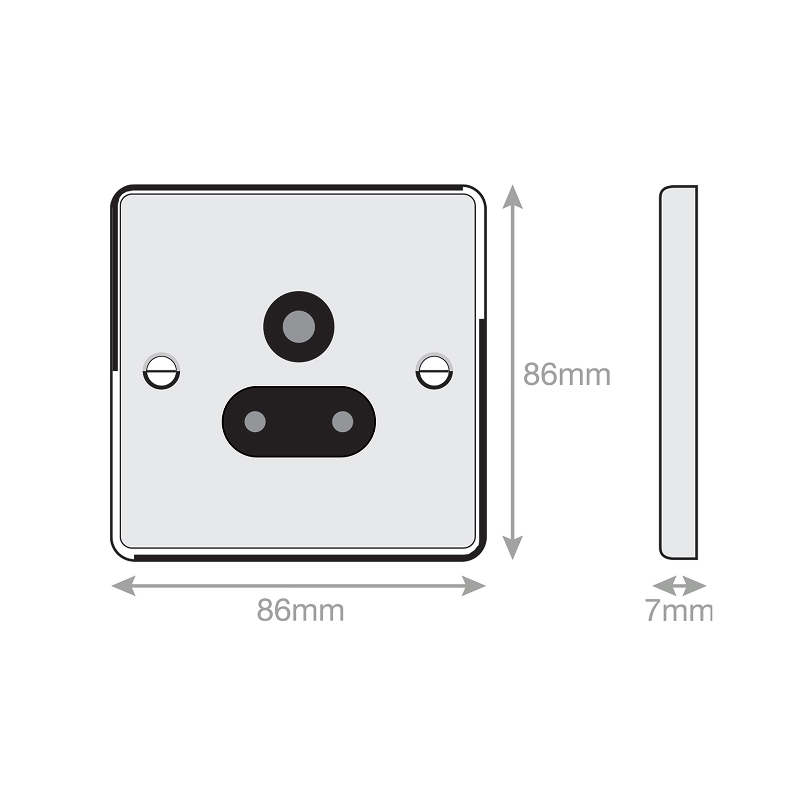 5 Amp Round Pin Socket - 3 Pin - Unswitched - Range Selectric 7M-PRO