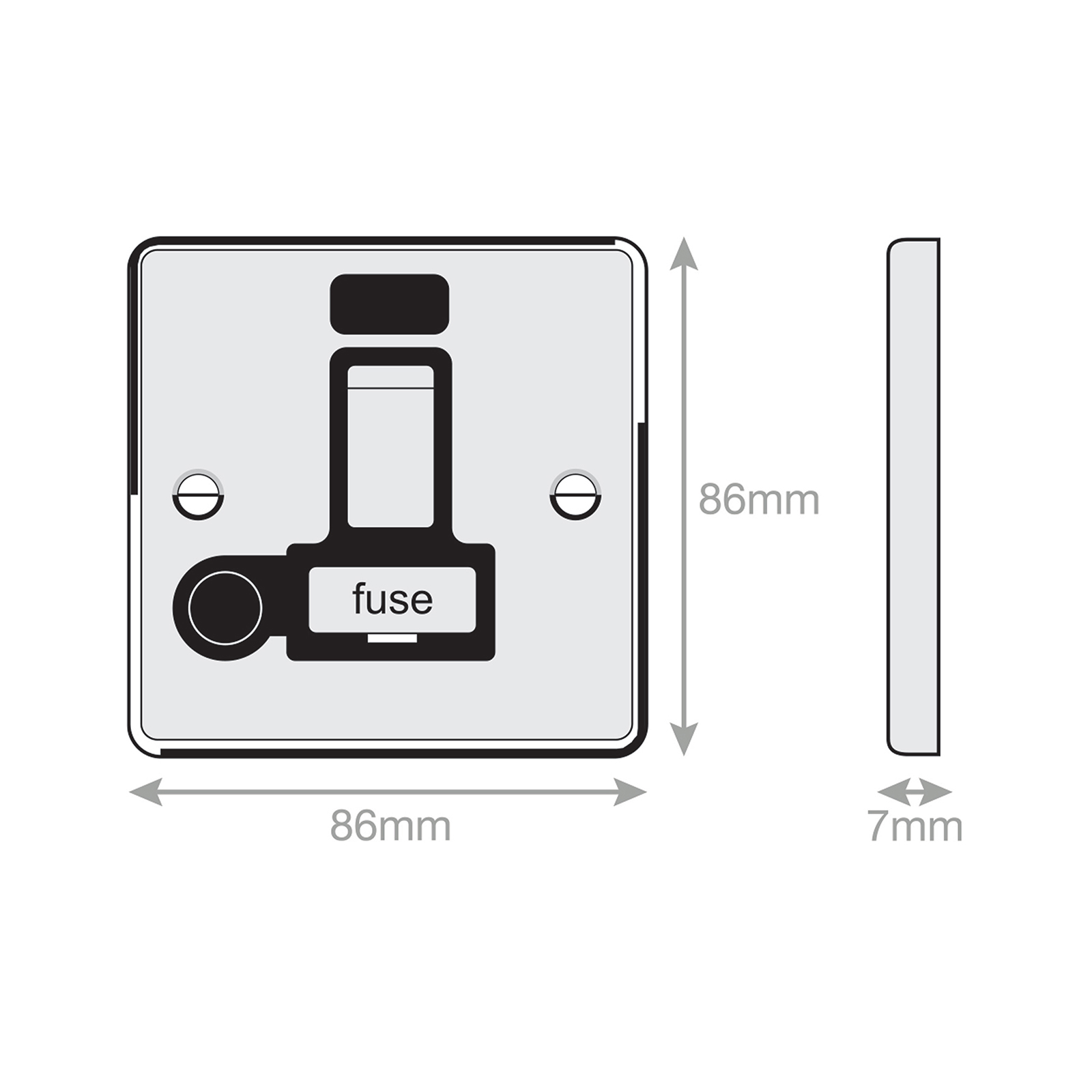 13 Amp Fused Connection Unit with Neon & Flex Outlet DP - Switched - Range Selectric 7M-PRO