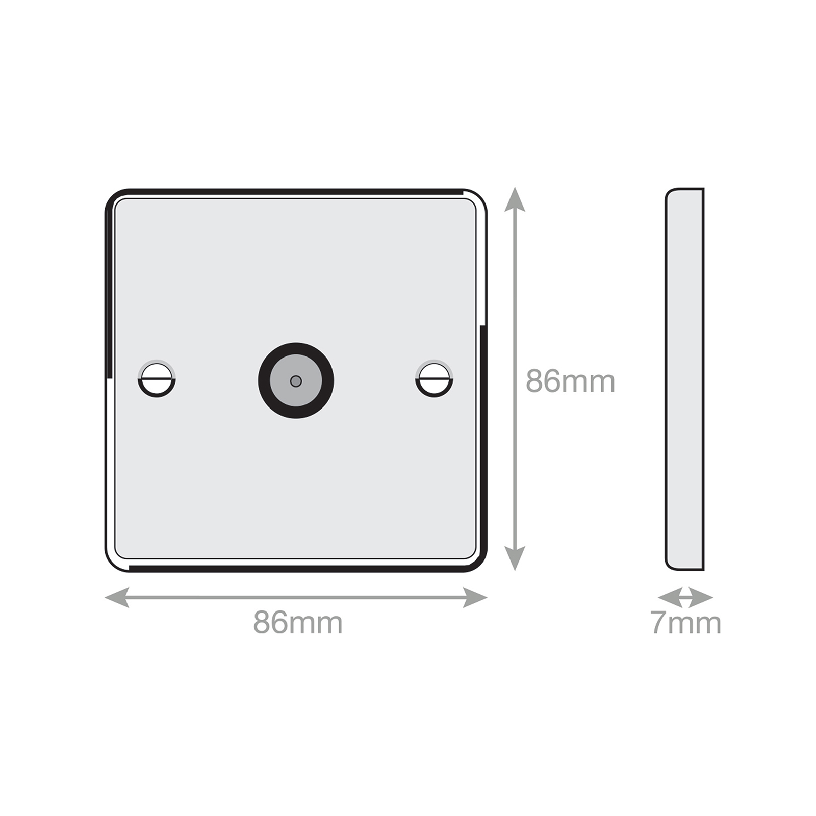 1 Gang TV/FM Coaxial/Aerial Socket - Range Selectric 7M-PRO