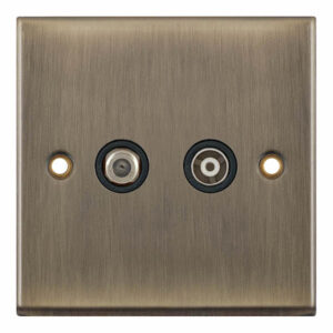 1 Gang F-Type Satellite Socket + 1 Gang TV/FM Coaxial/Aerial Socket Isolated - Range Selectric 7M-PRO