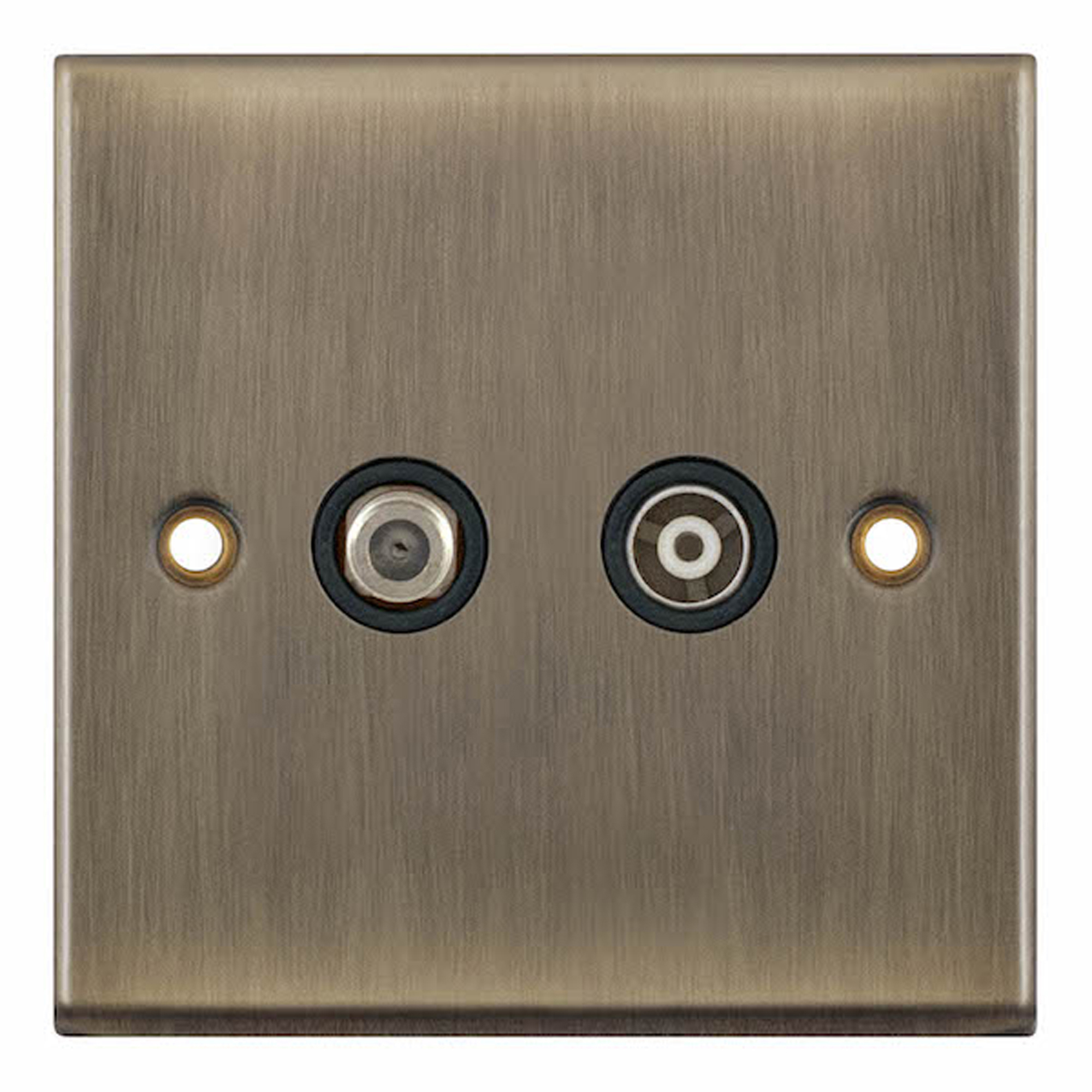 1 Gang F-Type Satellite Socket + 1 Gang TV/FM Coaxial/Aerial Socket Isolated - Range Selectric 7M-PRO