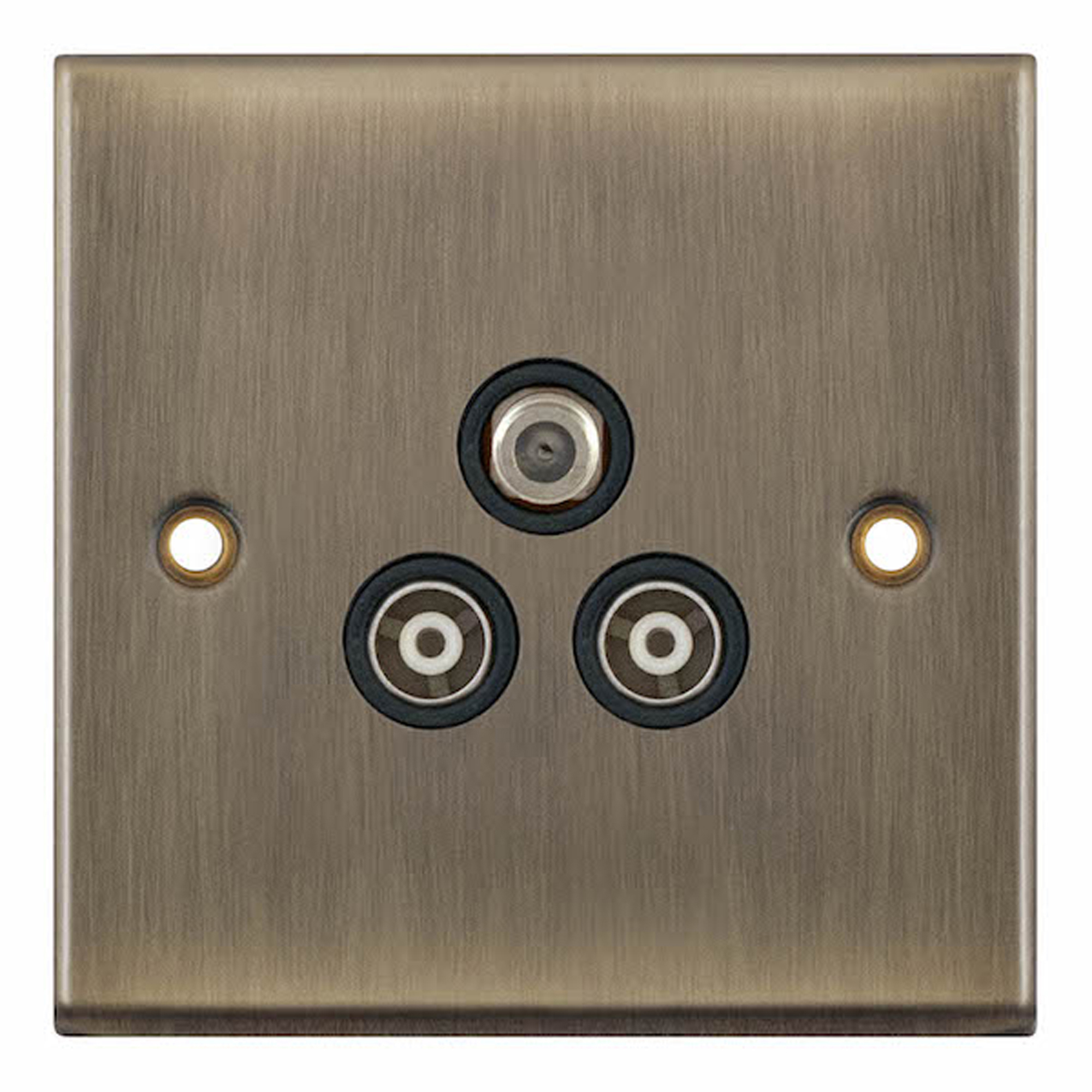 1 Gang F-Type Satellite Socket + 2 Gang TV/FM Coaxial/Aerial Socket Isolated - Range Selectric 7M-PRO