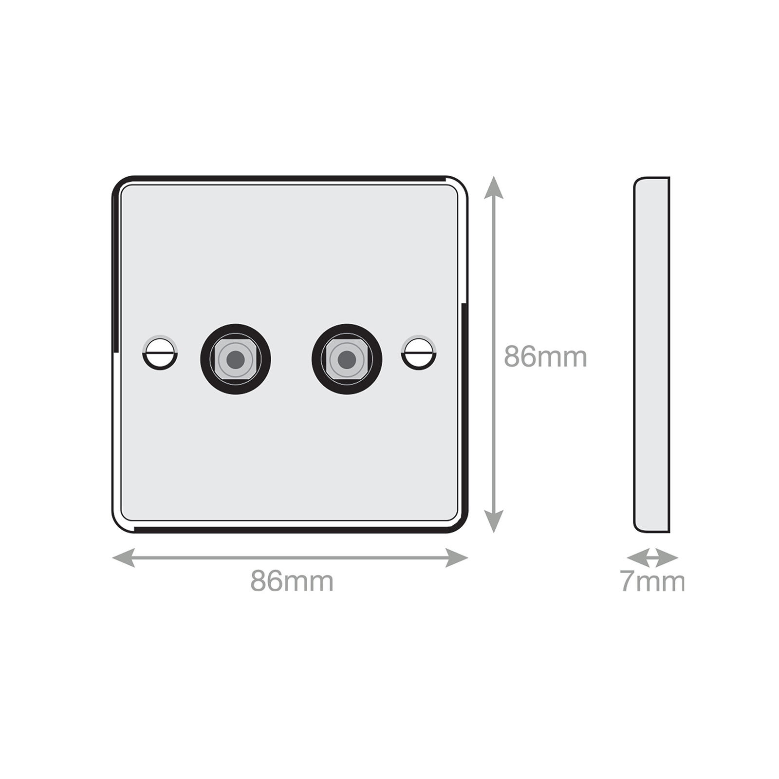 2 Gang F-Type Satellite Socket - Range Selectric 7M-PRO
