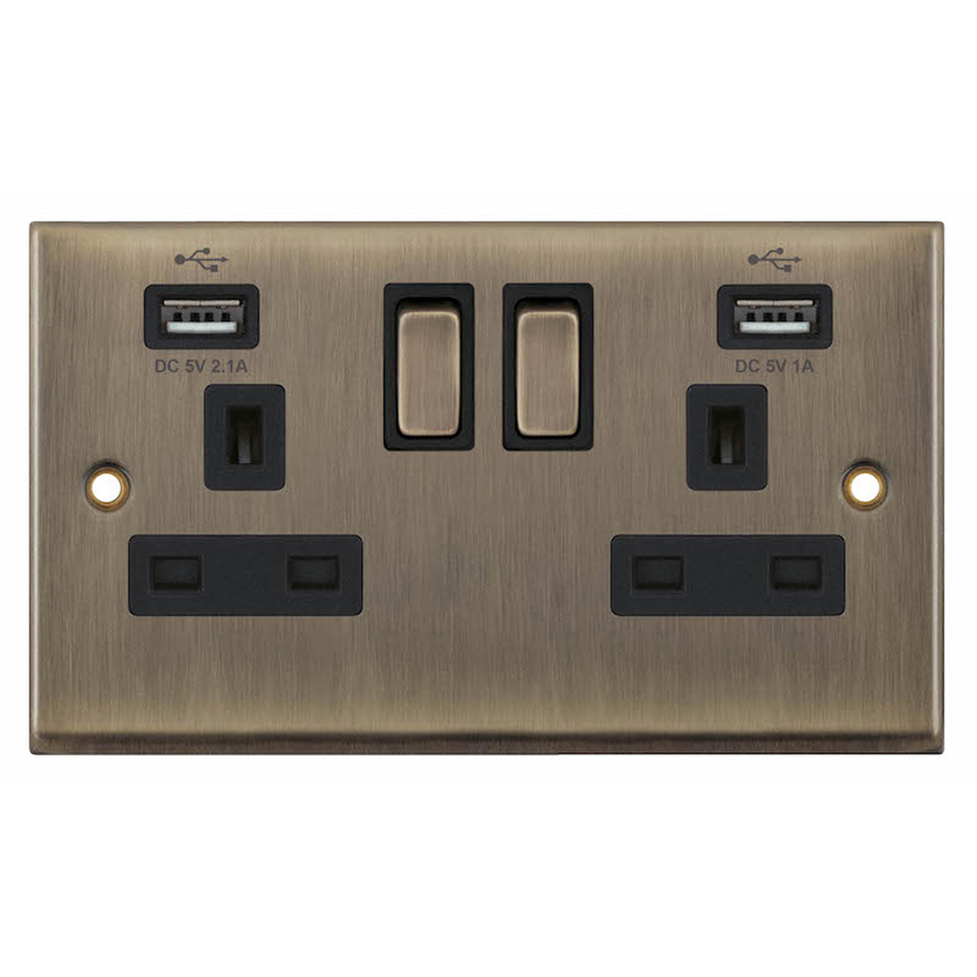 2 Gang 13 Amp Socket with 2 x USB Ports SP - Switched - Range Selectric 7M-PRO