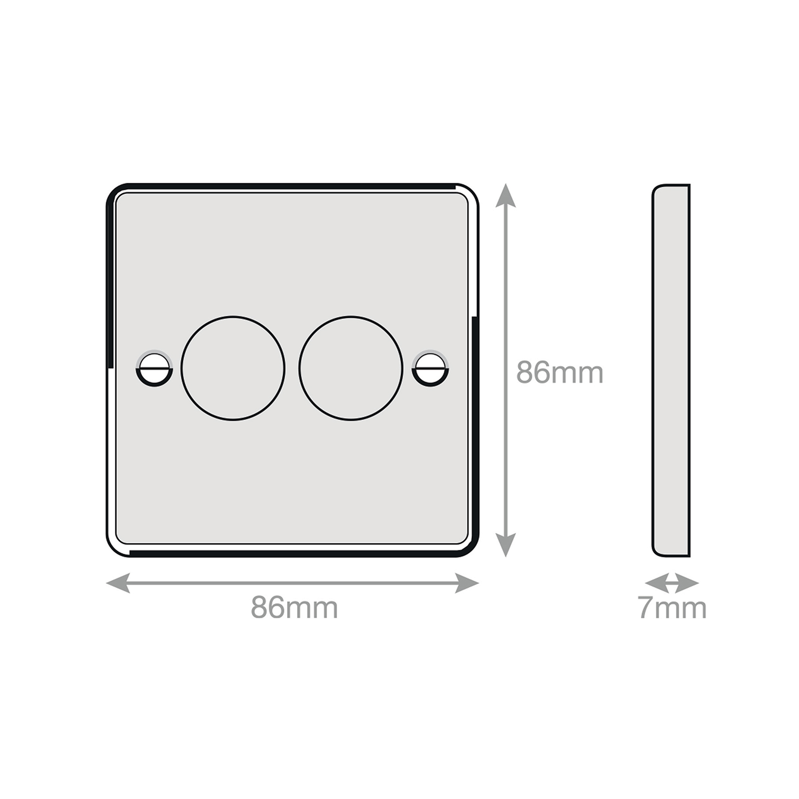 LED Dimmer - 5-100W, 2 Gang 2 Way - Range Selectric 7M-PRO
