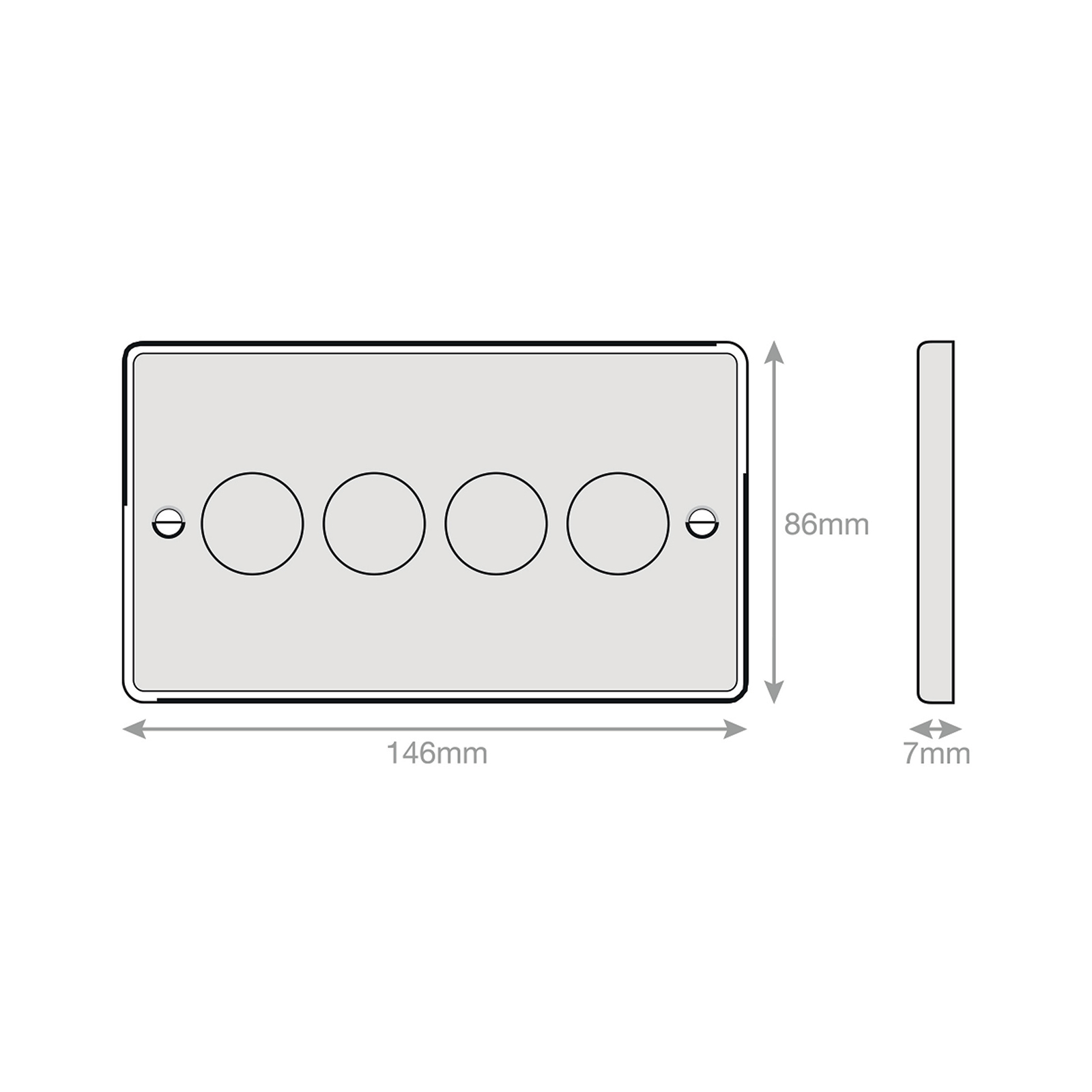 LED Dimmer - 5-100W, 4 Gang 2 Way - Range Selectric 7M-PRO