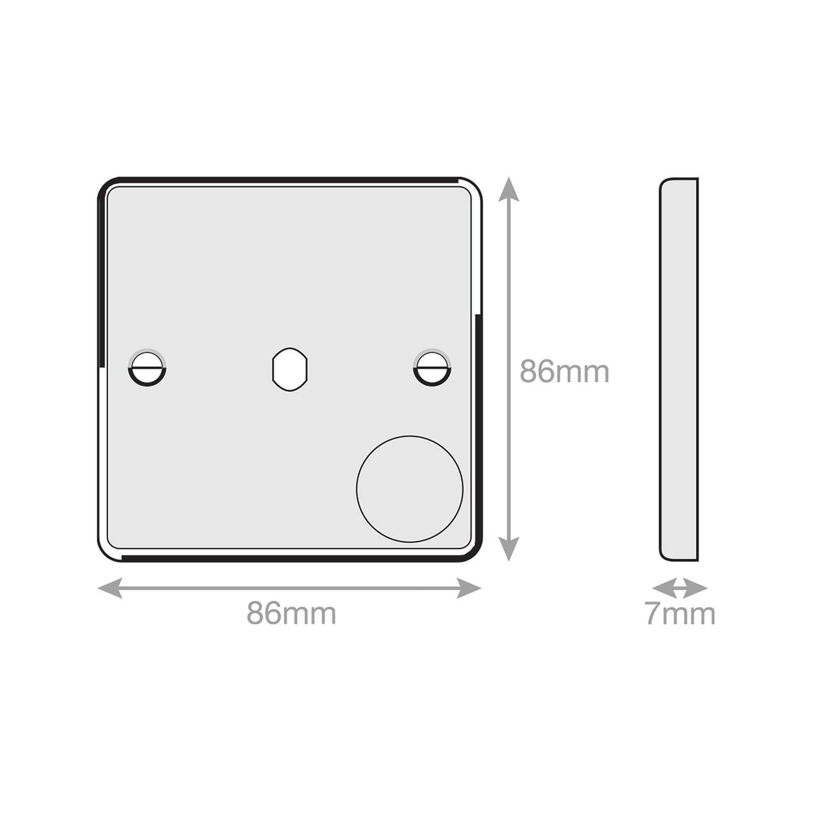 Empty Dimmer Plate - 1 Aperture Plate with Knob - Range Selectric 7M-PRO