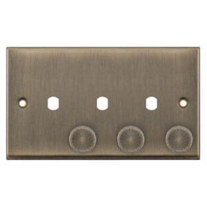 Empty Dimmer Plate - 3 Aperture Plate with Knobs - Range Selectric 7M-PRO
