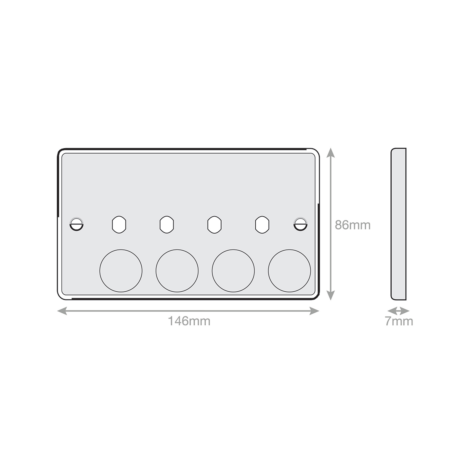 Empty Dimmer Plate - 4 Aperture Plate with Knobs - Range Selectric 7M-PRO
