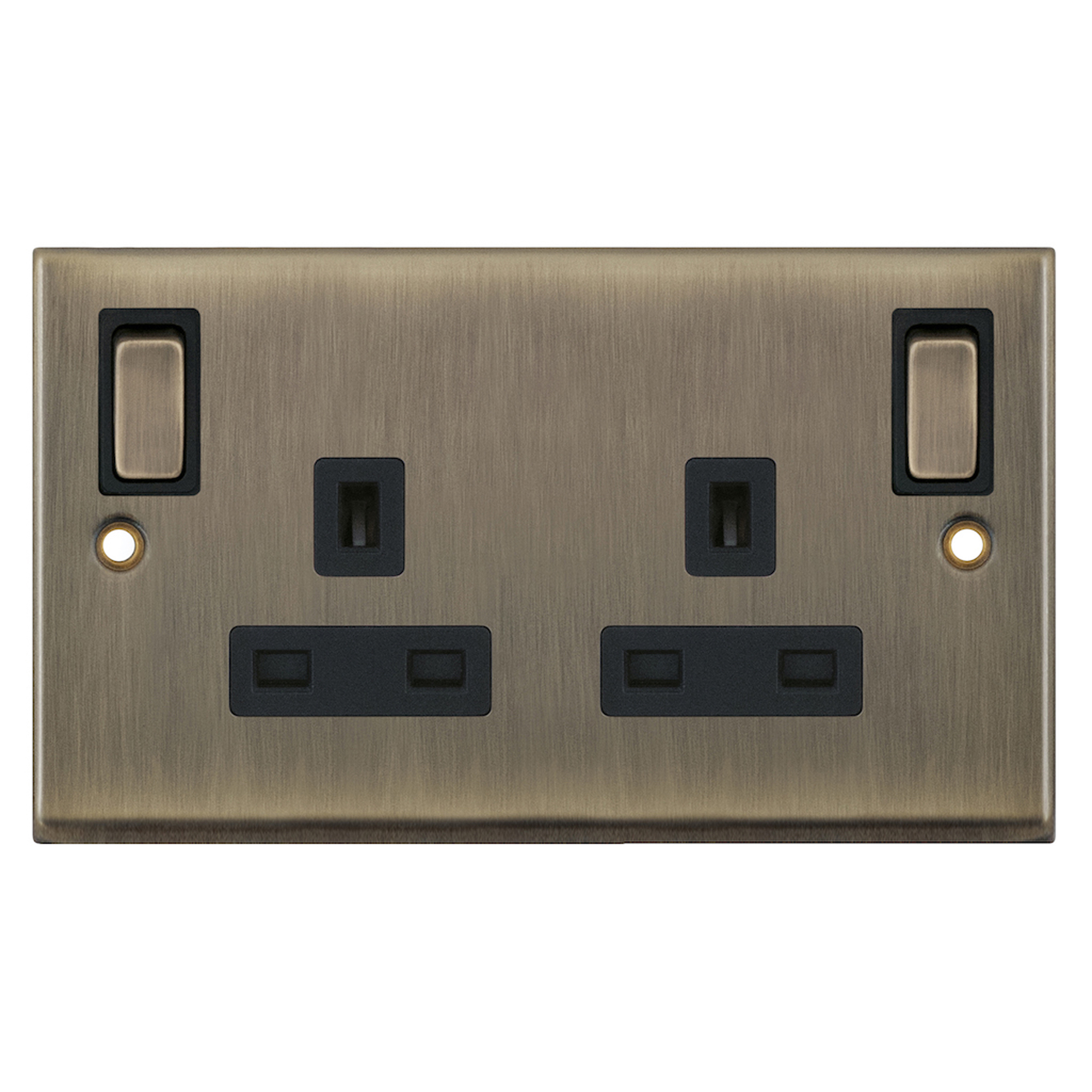 13 Amp socket outlet - 2 gang switched DP with outboard rockers & 2 Earth -  Selectric 7M-PRO
