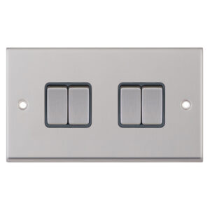 10 Amp Plate Switch - 4 Gang 2 Way - X-Rated - Range Selectric 7M-PRO