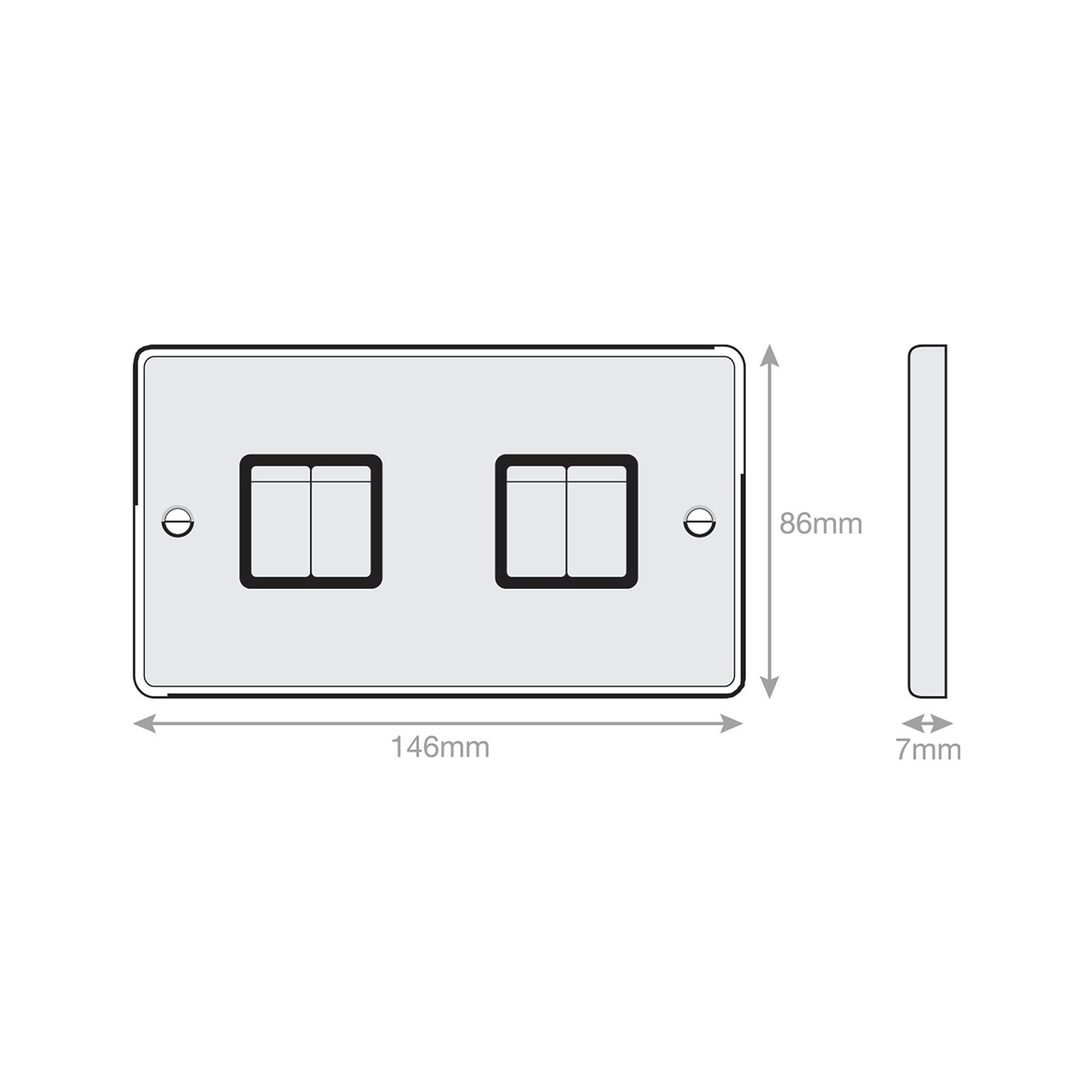 10 Amp Plate Switch - 4 Gang 2 Way - X-Rated - Range Selectric 7M-PRO