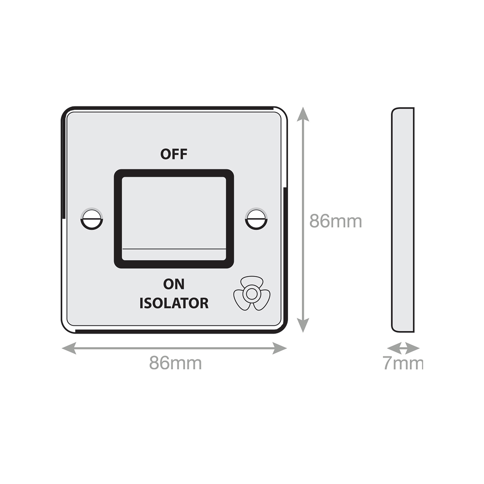 10 Amp 3 Pole Fan Isolator Switch - X-Rated - Range Selectric 7M-PRO