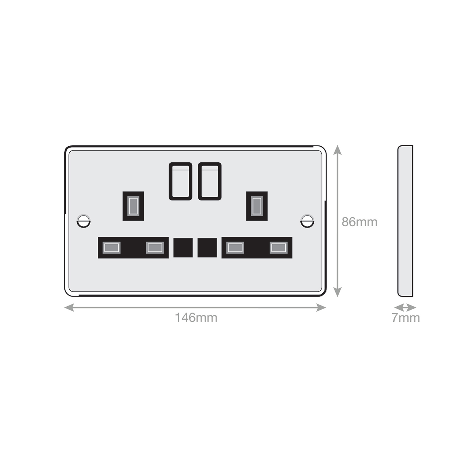 13 Amp Socket Outlets with Neon DP - Switched - Range Selectric 7M-PRO