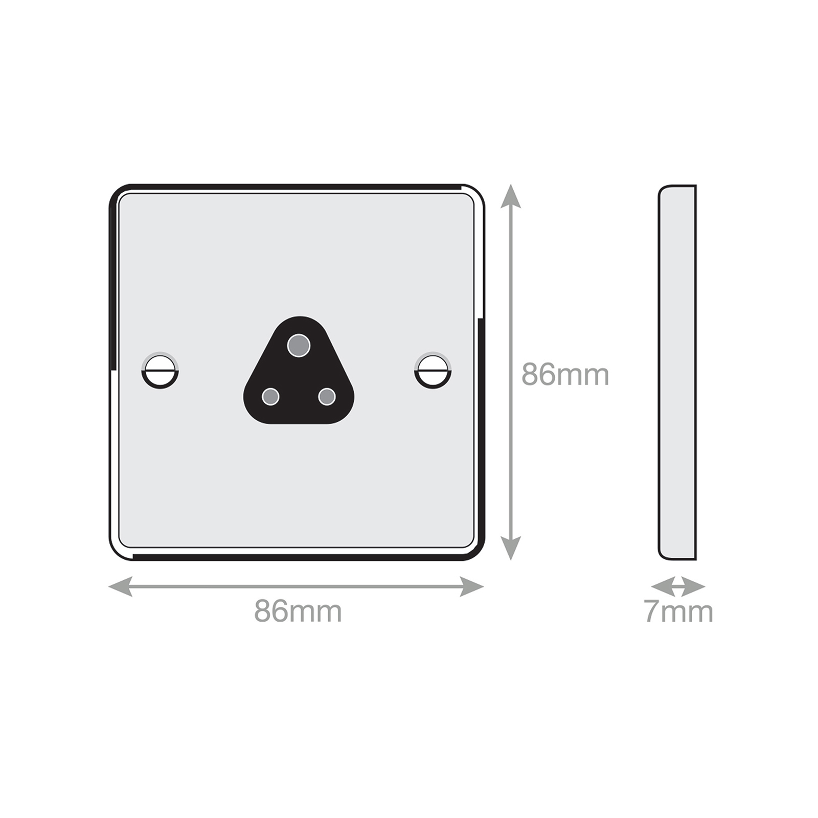 2 Amp Round Pin Socket - 3 Pin - Unswitched - Range Selectric 7M-PRO