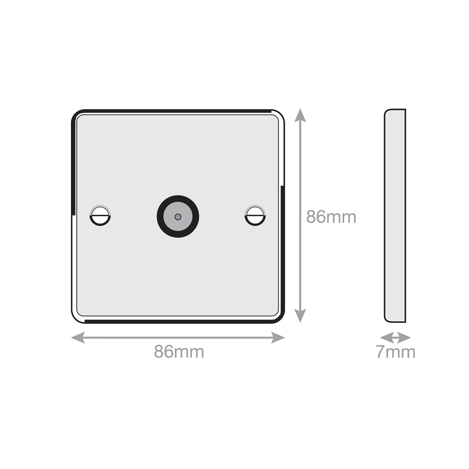 1 Gang TV/FM Coaxial/Aerial Socket - Range Selectric 7M-PRO