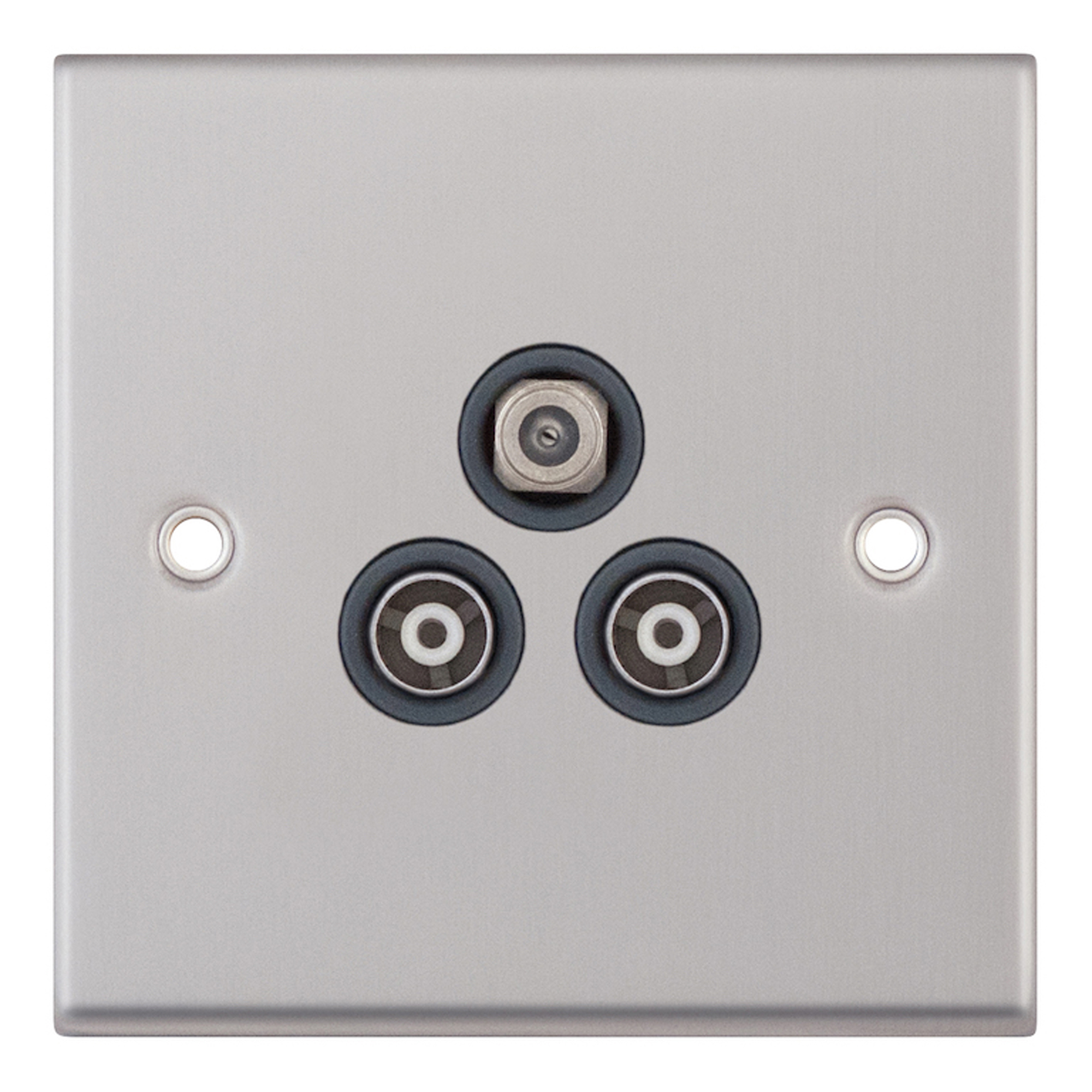 1 Gang F-Type Satellite Socket + 2 Gang TV/FM Coaxial/Aerial Socket Isolated - Range Selectric 7M-PRO