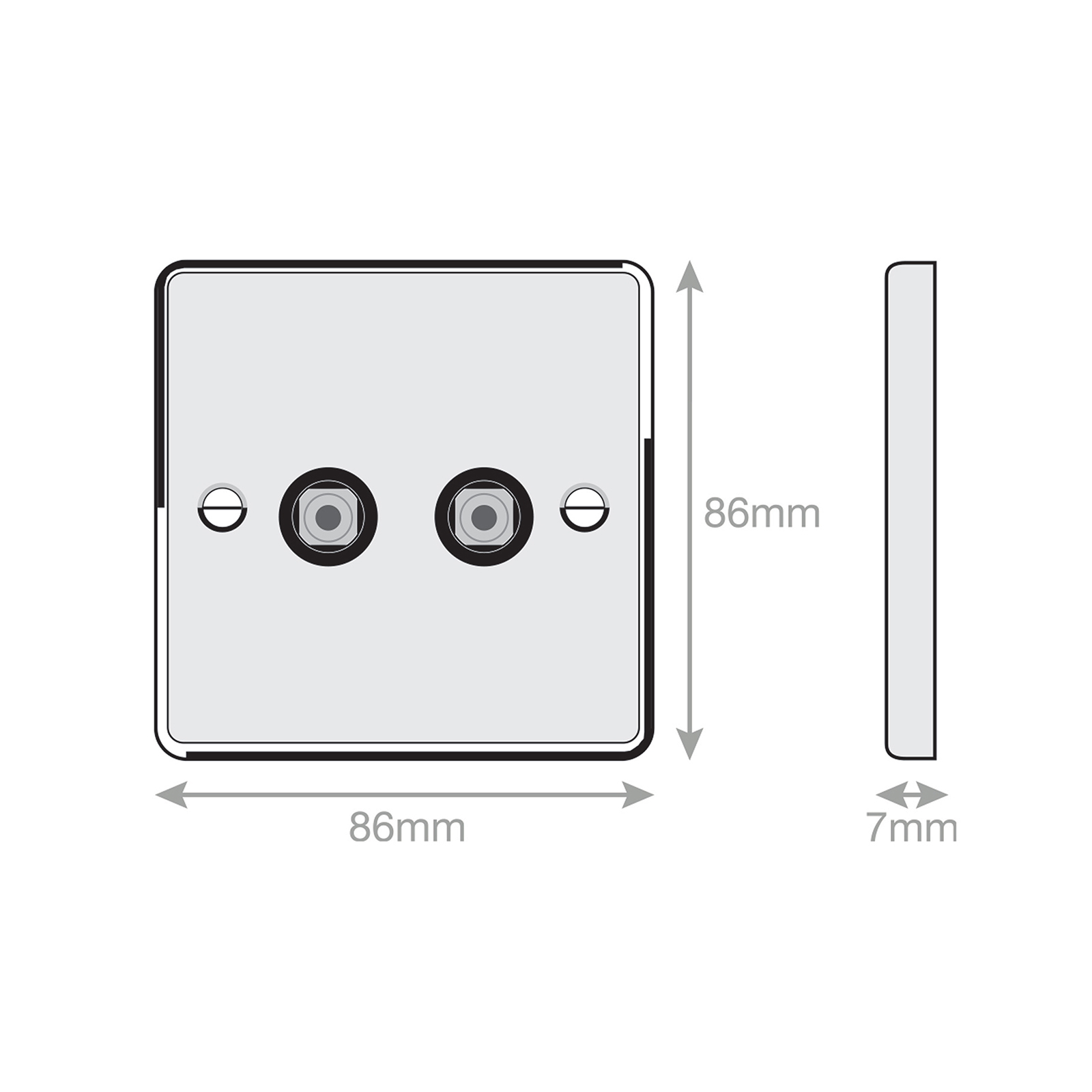 2 Gang F-Type Satellite Socket - Range Selectric 7M-PRO