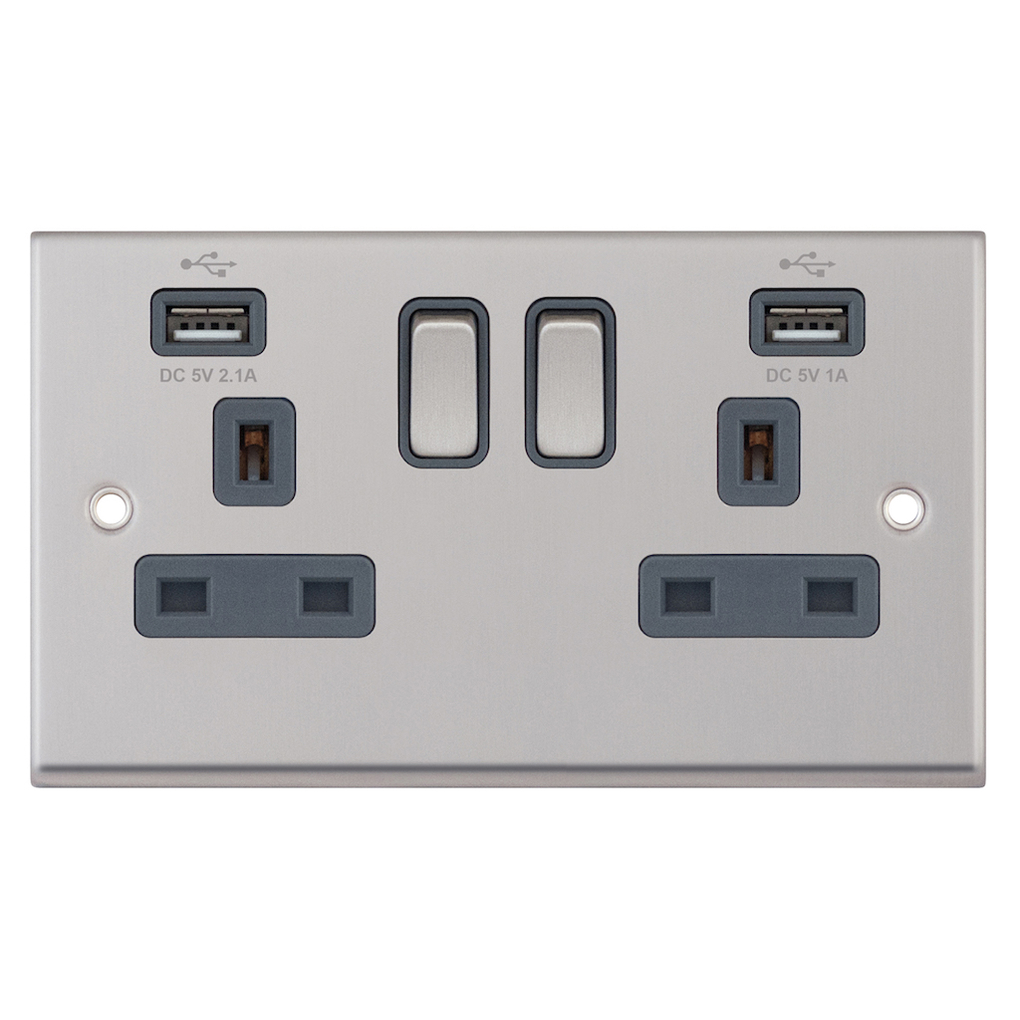 2 Gang 13 Amp Socket with 2 x USB Ports SP - Switched - Range Selectric 7M-PRO