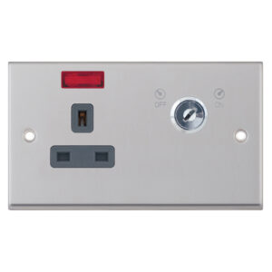 13A 1 Gang DP Key Operated Socket with Neon - Range Selectric 7M-PRO