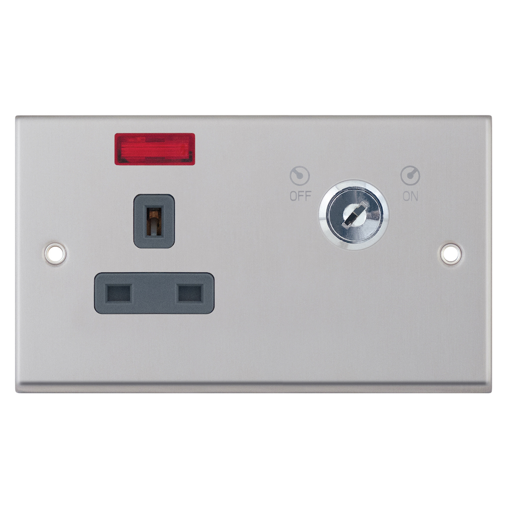13A 1 Gang DP Key Operated Socket with Neon - Range Selectric 7M-PRO
