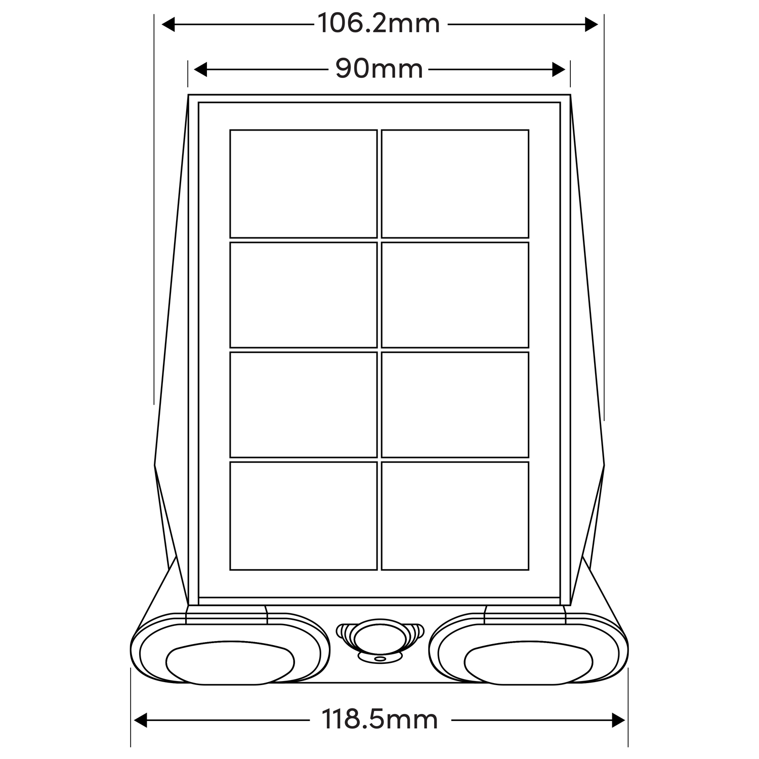 Omnisolar Aquila Black Dual-Head Solar Wall Light with PIR Sensor - 800 Lumens