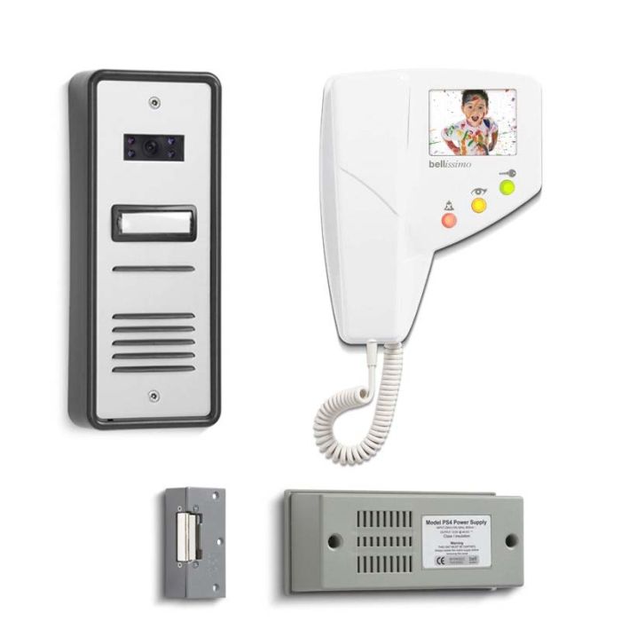 Bell System 1 Station Colour Video Door Entry Bellissimo System Surface Complete BS1