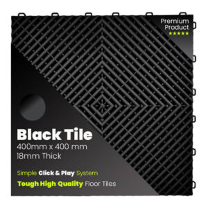 Black tile - Single Vented Garage Floor Tiles