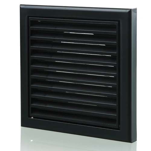 Blauberg Plastic 100mm 4" Vented Fixed Grille C/W Flyscreen | DECOR 155X155-100S BLACK