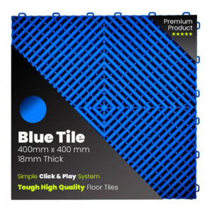Blue tile - Single Vented Garage Floor Tiles