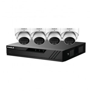 QVIS Eagle IP CCTV Kit - 8 Channel 2TB NVR with 4 x 4MP Full-Colour Turret (White)