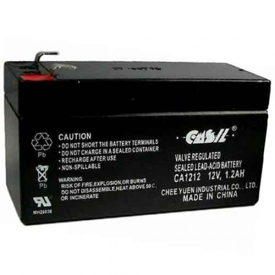 Casil 12v 1.2Ah Sealed Lead Acid Battery - Flame Retardant (CA1212-V0)