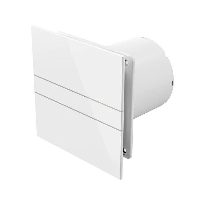 Velair EVEMAG100TH001 Mela Air Glass Extractor Fan Timer & Digital Humidistat Display 100mm White