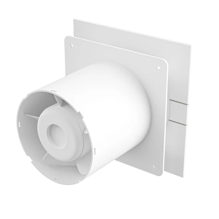 Velair EVEMAG100TH001 Mela Air Glass Extractor Fan Timer & Digital Humidistat Display 100mm White