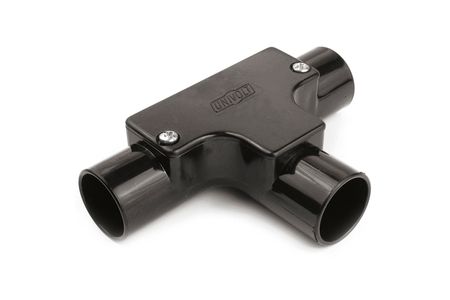 Univolt 25mm Black PVC Inspection Tee