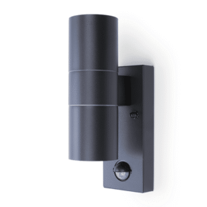 Coral Up/Down Wall Light with PIR Sensor - GRAPHITE GREY