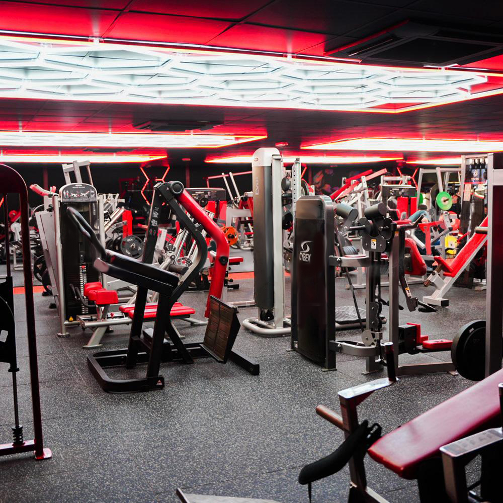 Hexagon Lighting 15 Grid System With Red Border