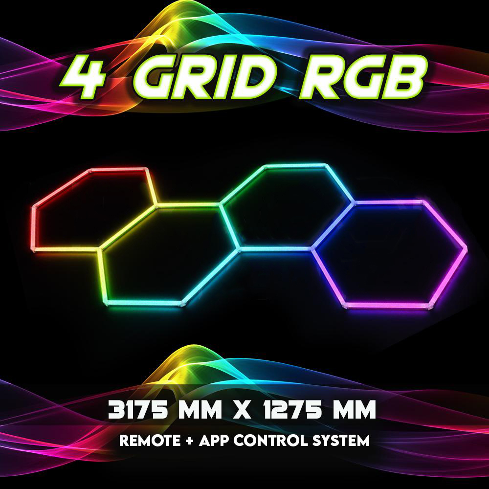 Hexagon Lighting RGB 4 Grid System Long