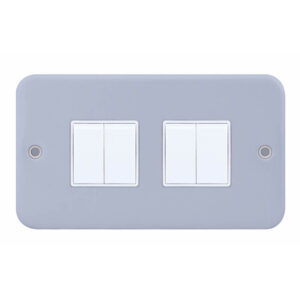 10 Amp Plate Switch - 4 Gang 2 Way - X-Rated - Range Selectric Metal Clad
