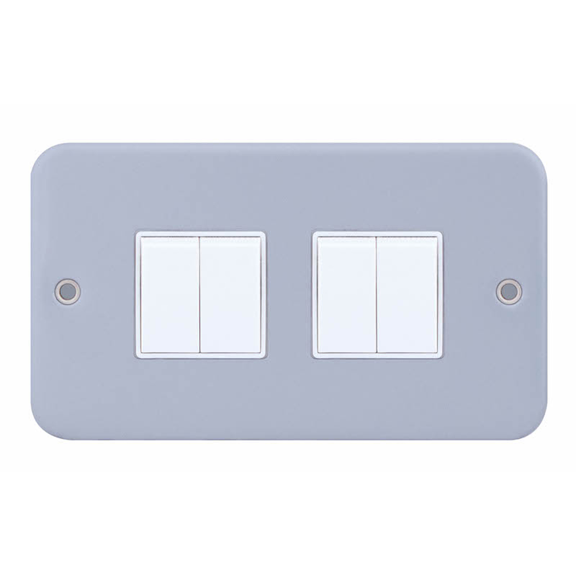 10 Amp Plate Switch - 4 Gang 2 Way - X-Rated - Range Selectric Metal Clad