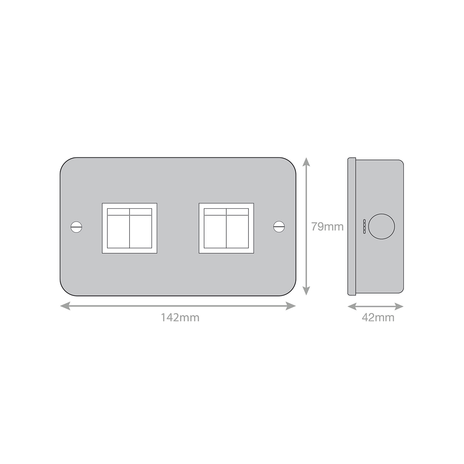 10 Amp Plate Switch - 4 Gang 2 Way - X-Rated - Range Selectric Metal Clad