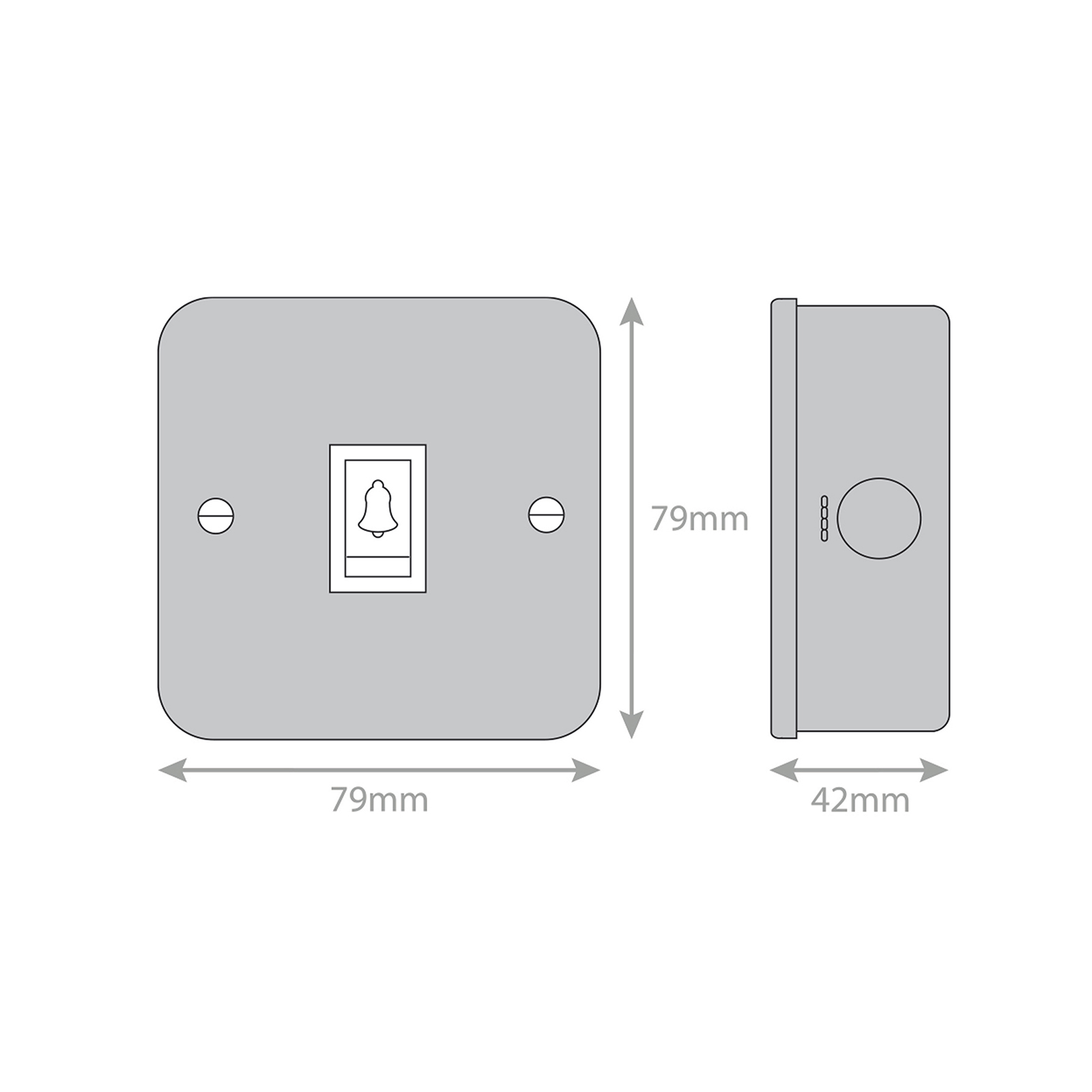 10 Amp Plate Switch - Push Switch BELL - X-Rated - Range Selectric Metal Clad