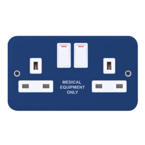 13 Amp Socket Outlet - 2 Gang Switched DP with Clean Earth -  Selectric Metal Clad