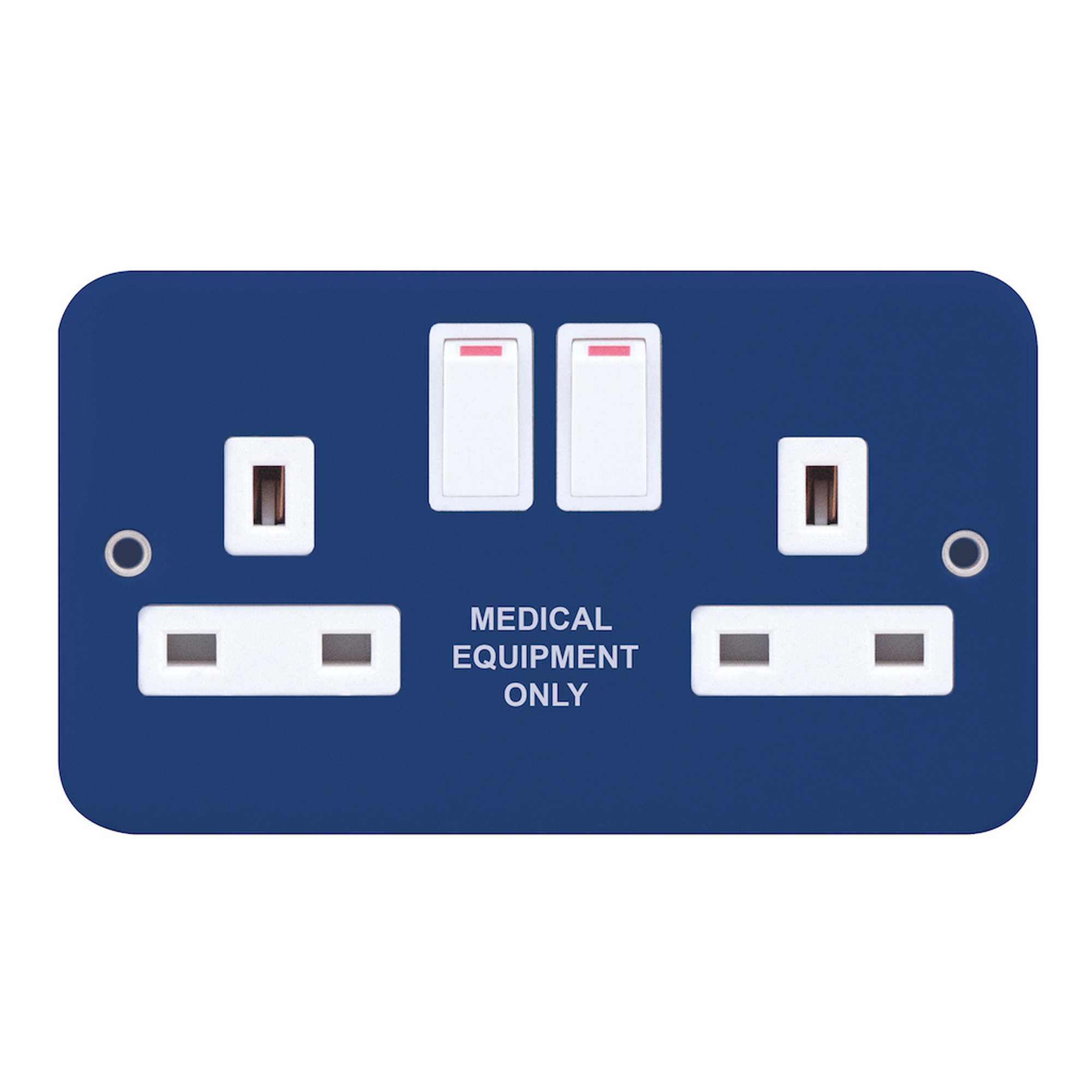13 Amp Socket Outlet - 2 Gang Switched DP with Clean Earth -  Selectric Metal Clad