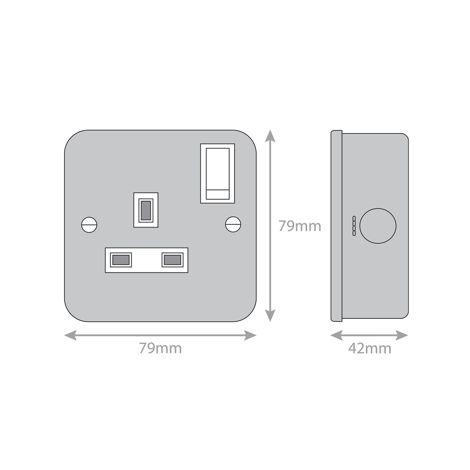 1 Gang 13 Amp Socket DP - Switched - Range Selectric Metal Clad
