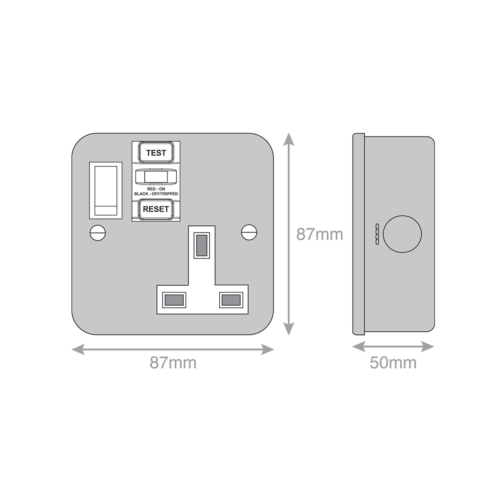 1 Gang 13 Amp Socket with 1 x USB Port SP - Switched - Range Selectric Metal Clad