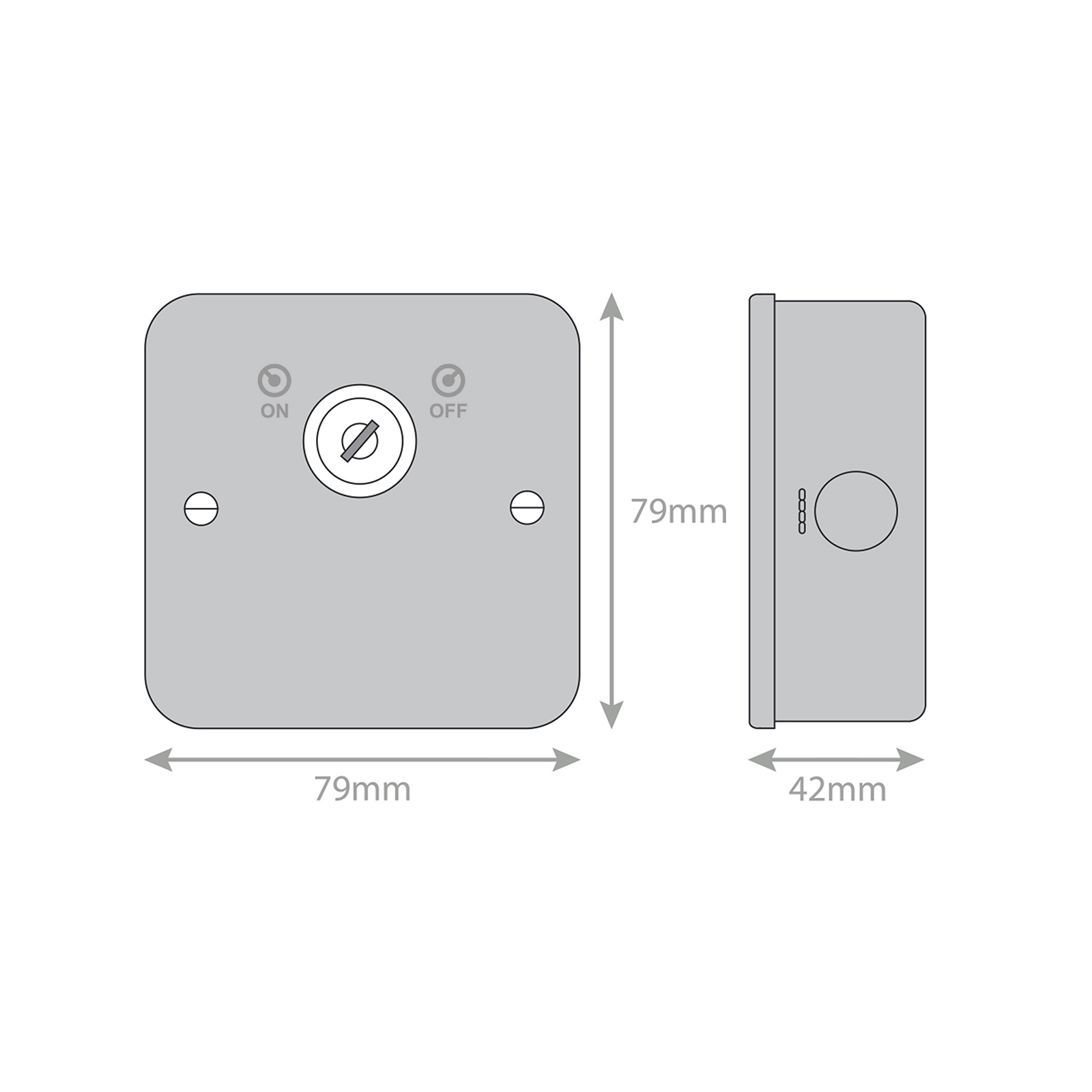 20A 1 Gang DP Key Operated Switch - Range Selectric Metal Clad