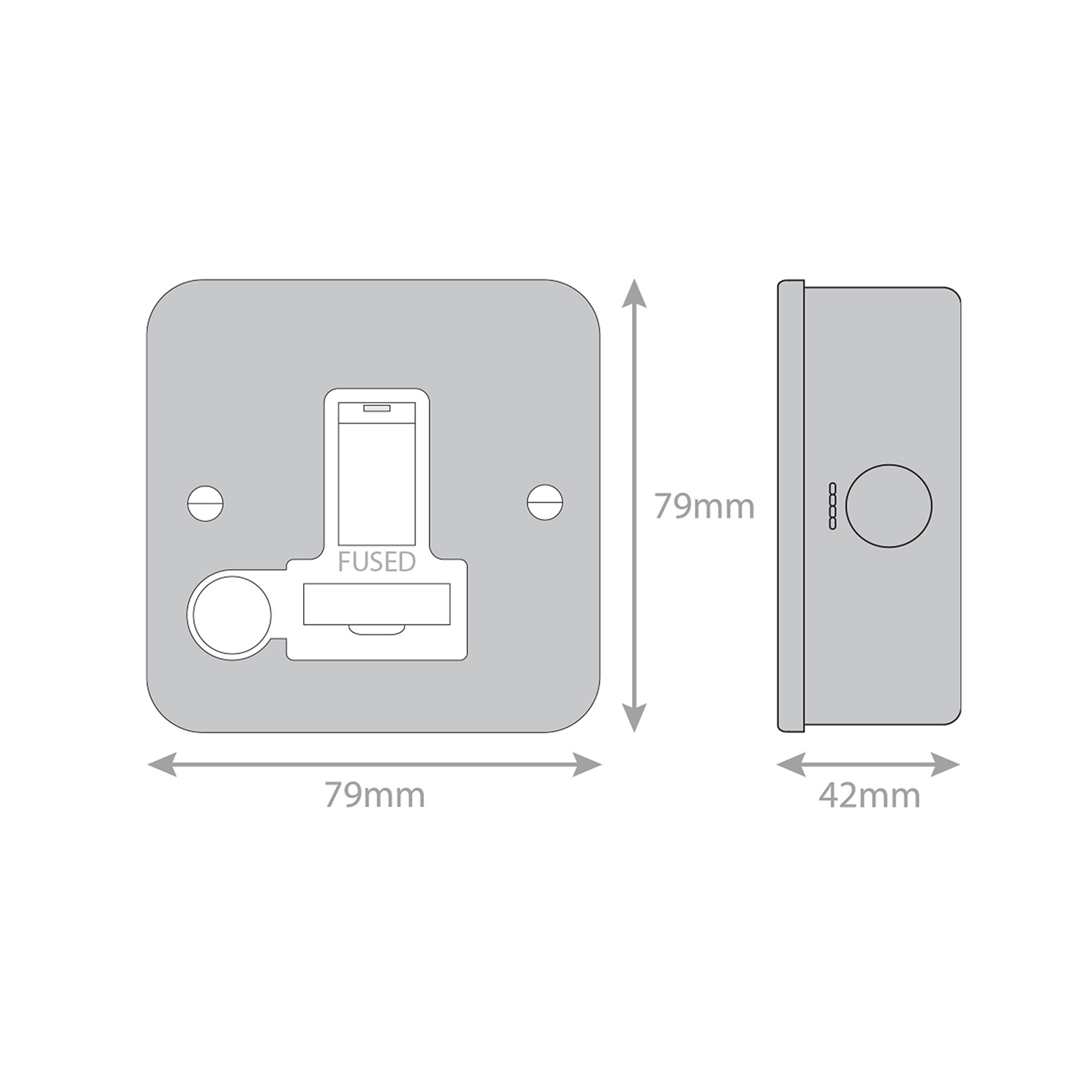 13 Amp Fused Connection Unit with Flex Outlet DP - Switched - Range Selectric Metal Clad